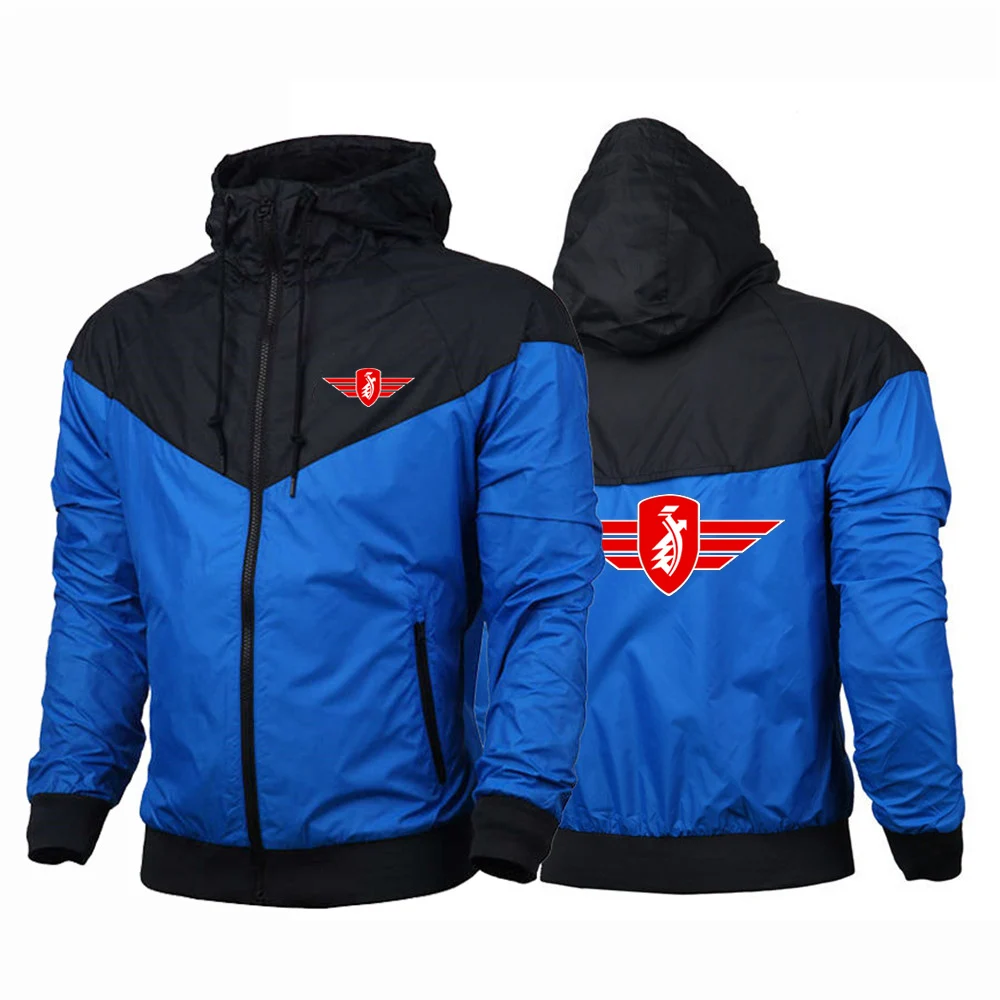 2024 New Men Zundapp Motorcycle Printing Five-Color Windbreaker Spring and Autumn Harajuku Windbreaker Zipper Jacket