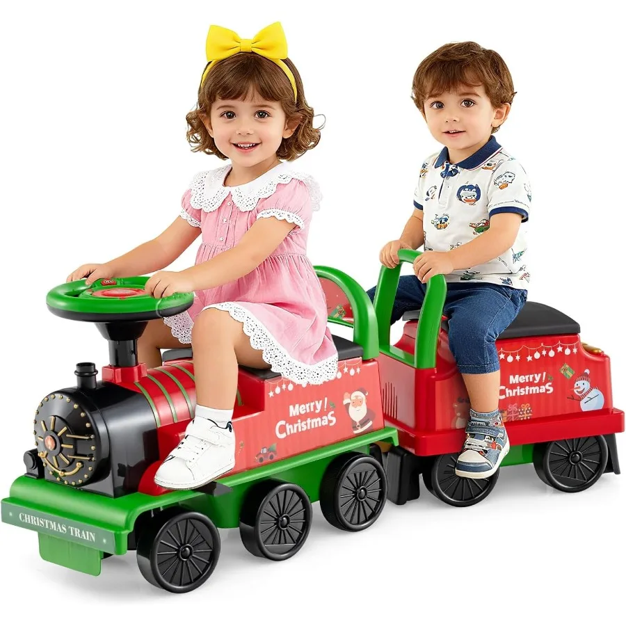 2人乗りの電動列車、取り外し可能な車両、軌道不要、座席下収納、ホイッスル音楽、カラフルなフラッシュ付き