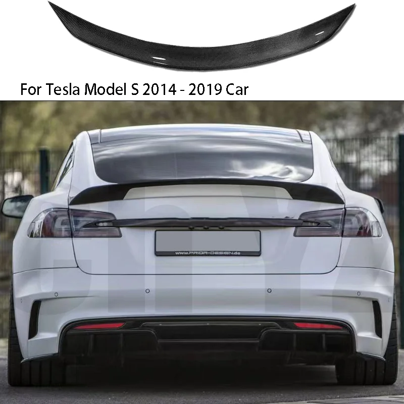 

Задний спойлер багажника из кованого углеродного волокна, крыло для Tesla Model S 2014-2019, спойлер для багажника автомобиля