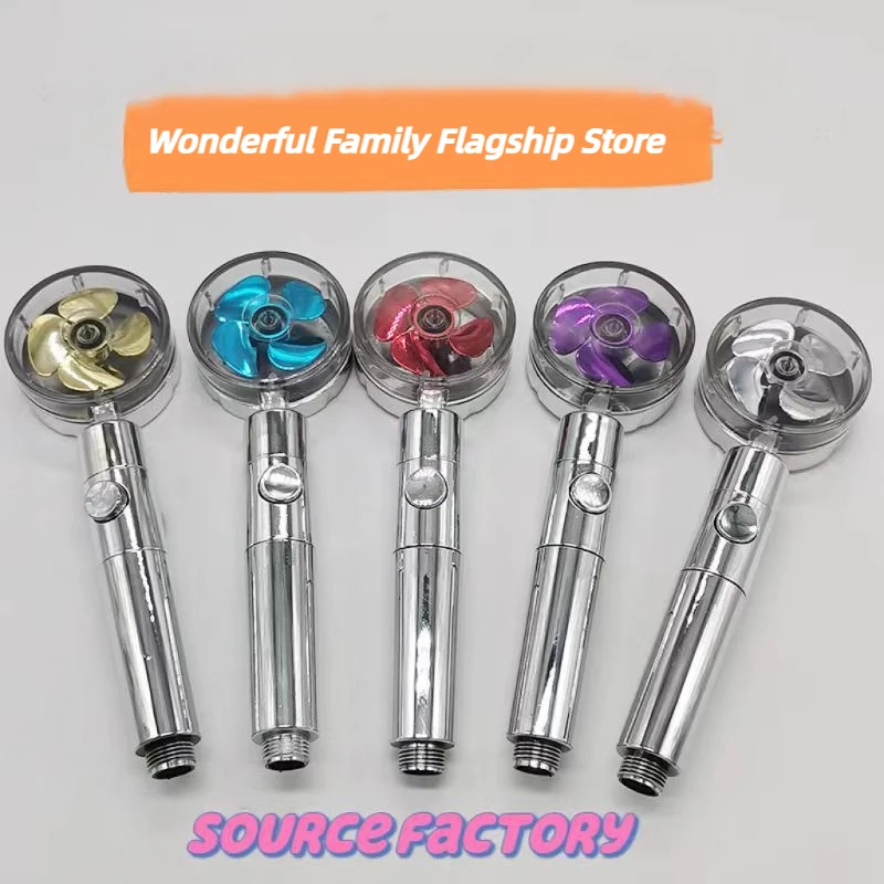 

New High Pressure Turbocharged Handheld Shower Head - Propeller Driven with Cotton Filter for Powerful Flow & Water Saving