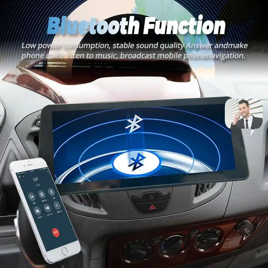 12.3 بوصة 2din راديو السيارة شاشة أندرويد Carplay لفورد ترانزيت مخصص 2014 2015 ستيريو الوسائط المتعددة مشغل فيديو لتحديد المواقع والملاحة
