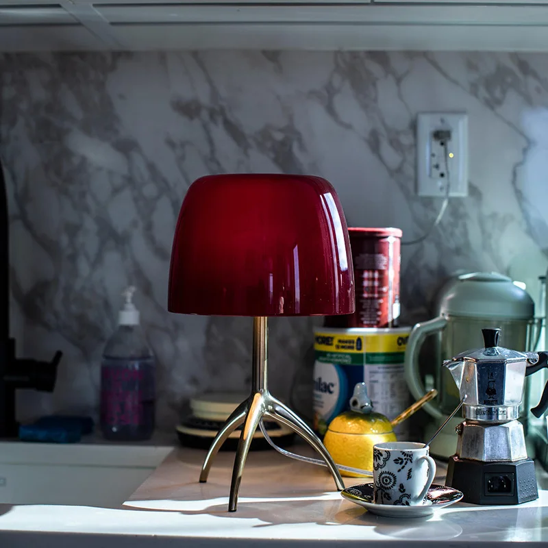 2026 Three Legged Adjustable Table Lamp Nordic Colorful Glass LED Light For Bedside Study Desk Living Room Led Lights