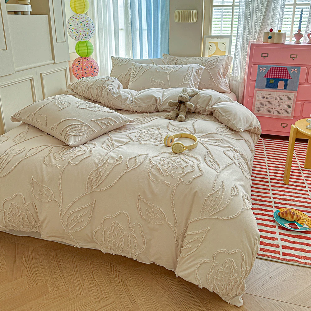 Duvet Cover Bedding Set Twin Full Queen King Size 135x200 Nordic Quilt Cover 240x220 Double Single Rose Floral Bed Linen 200x200