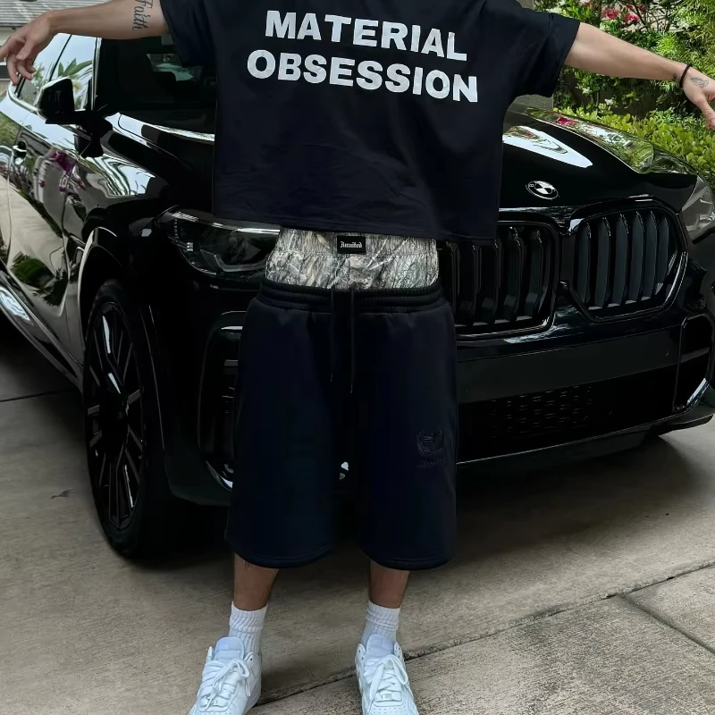 Y2K Retro Shorts Camouflage Pattern Double Waist Embroidered Streetwear Men Women Harajuku Hip Hop Casual Boxer Sports Shorts