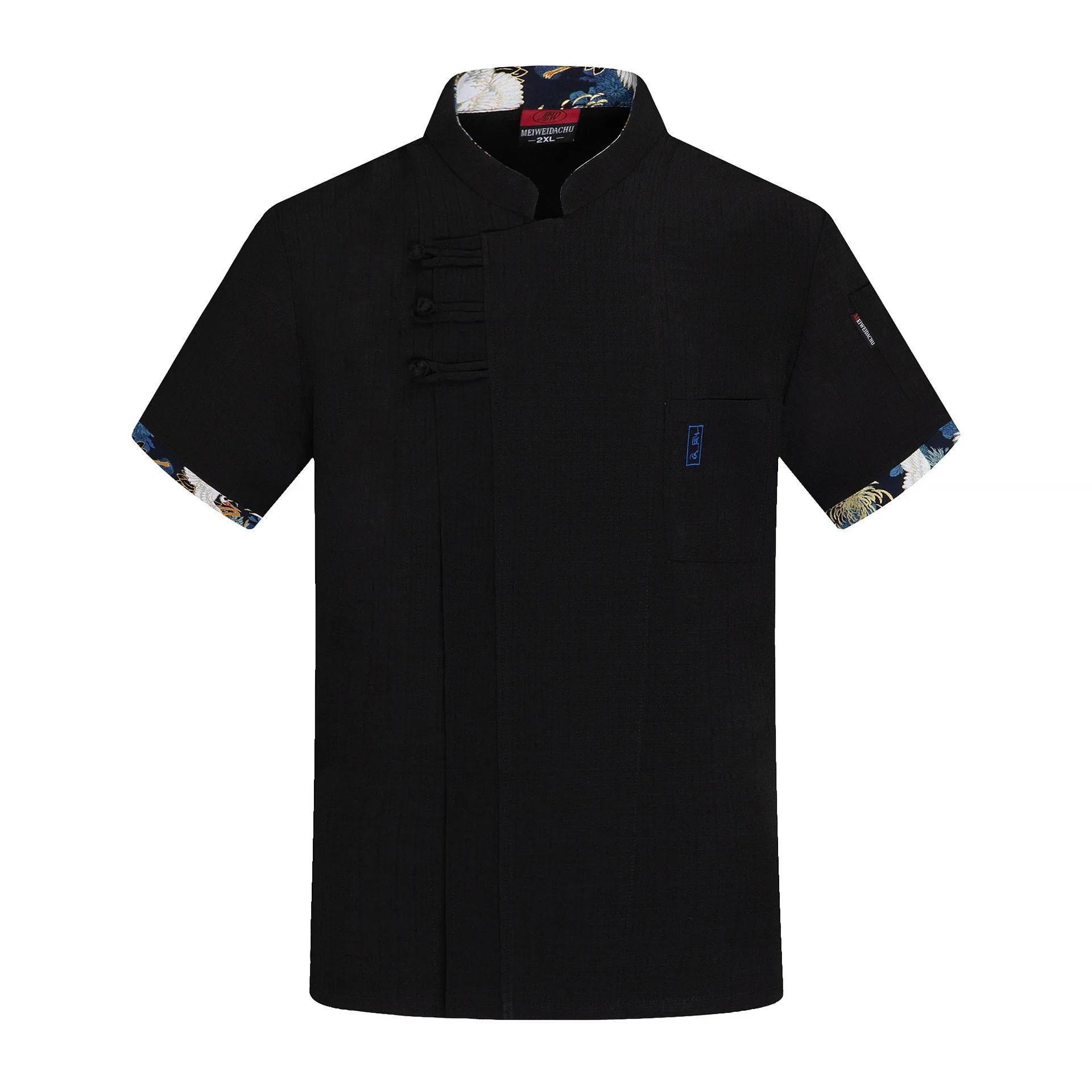 Uniforme de Chef à manches courtes pour hommes et femmes, veste de cuisine en lin extensible, chemise de serveur