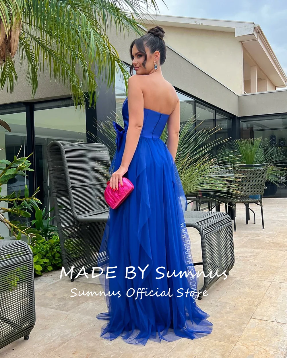 Sumnus Elegant A-line Evening Gowns Simple Strapless Women's Party Dresses Wedding Gowns Prom Dresses Vestidos De Fiesta