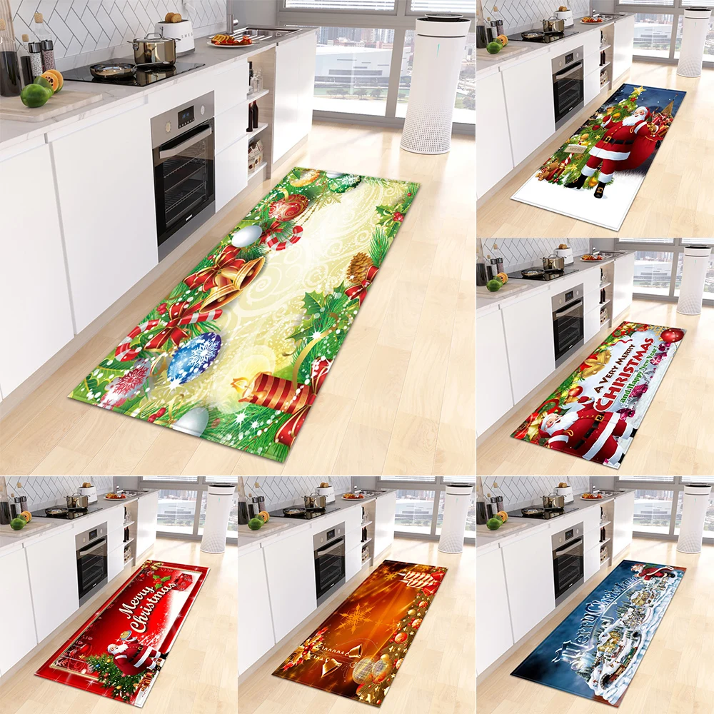 Christmas kitchen non-slip floor mats entrance door  bedroom corridor living room  bathroom balcony decorative carpet