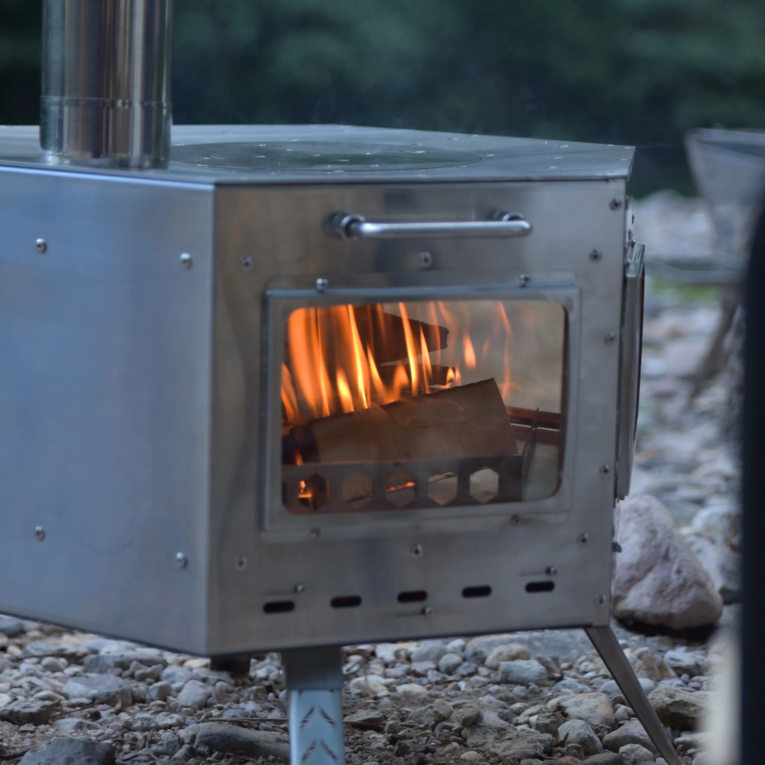 CE Certified Hexagonal Hot Ten - огляд і ціна Hot Tent Wood Stove With Chimney Pipe