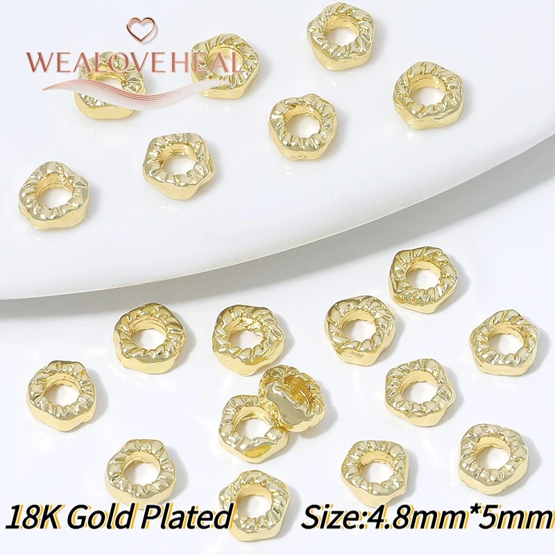 18K vergoldete Messing-Distanzperlen, Trennperlen, runde Perlen für DIY-Armbänder, Halsketten, Schmuckherstellungszubehör – Detail 24