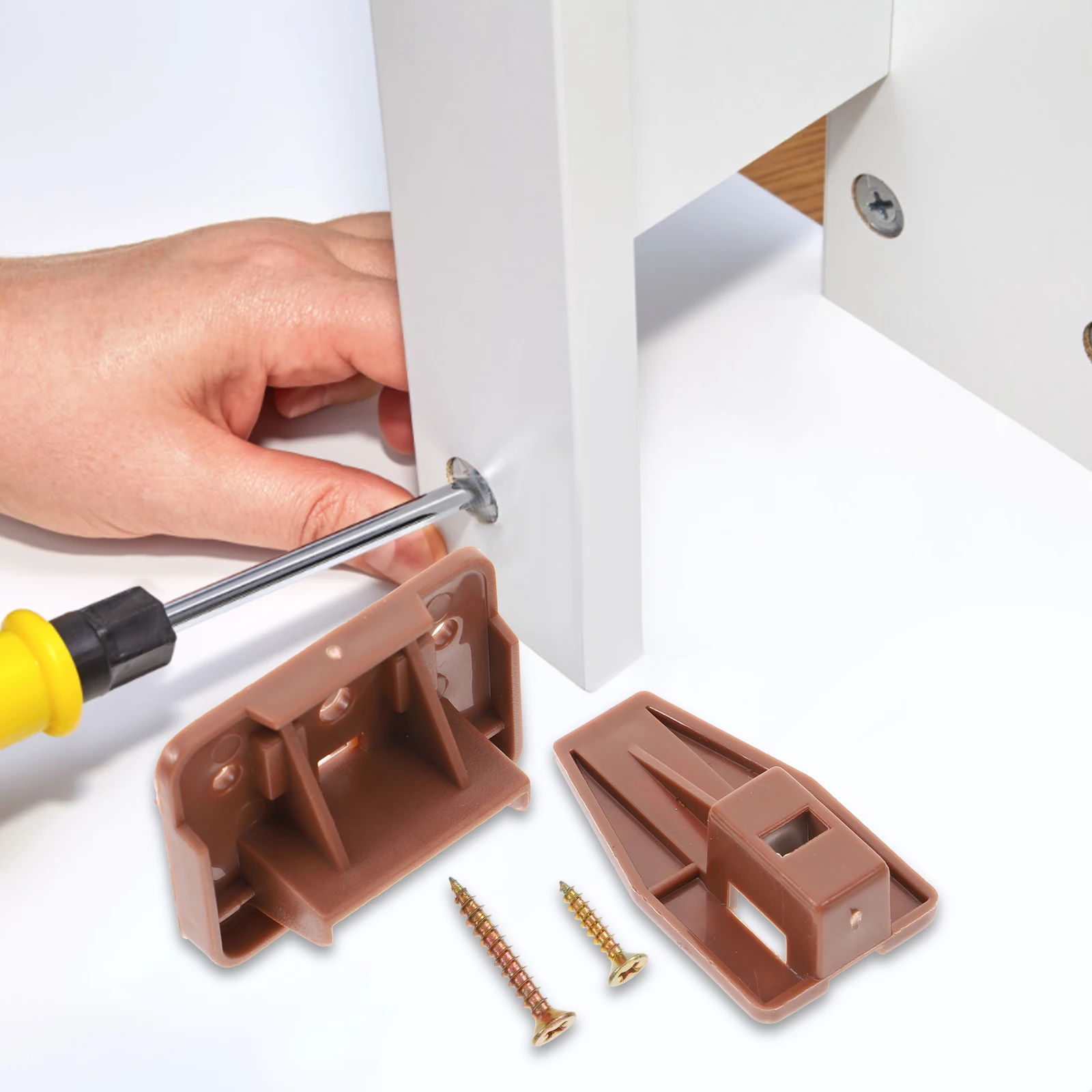 

2 set Drawer Glides Stopper 2 Sets Repair Kit For Drawer Slides Replacement Plastic Track Fixer Center Mount Undermount Bottom