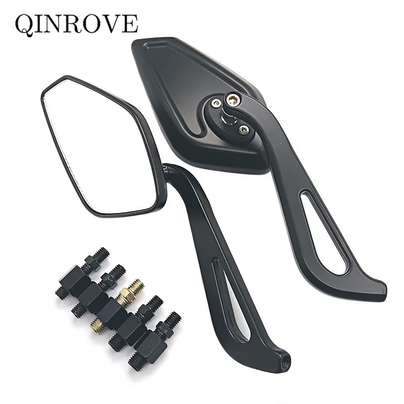 Aluminum Alloy Rearview Mirror Motorcycle Accessories 8 10MM Scooter Motorbike Black Universal white Glass Side Mirror 1 Pair