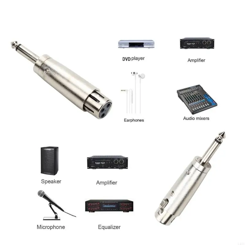 L41F Standard da 6,35 a 3 pin convertitore 6,35 mm Mono Male Plug connettore 3pin