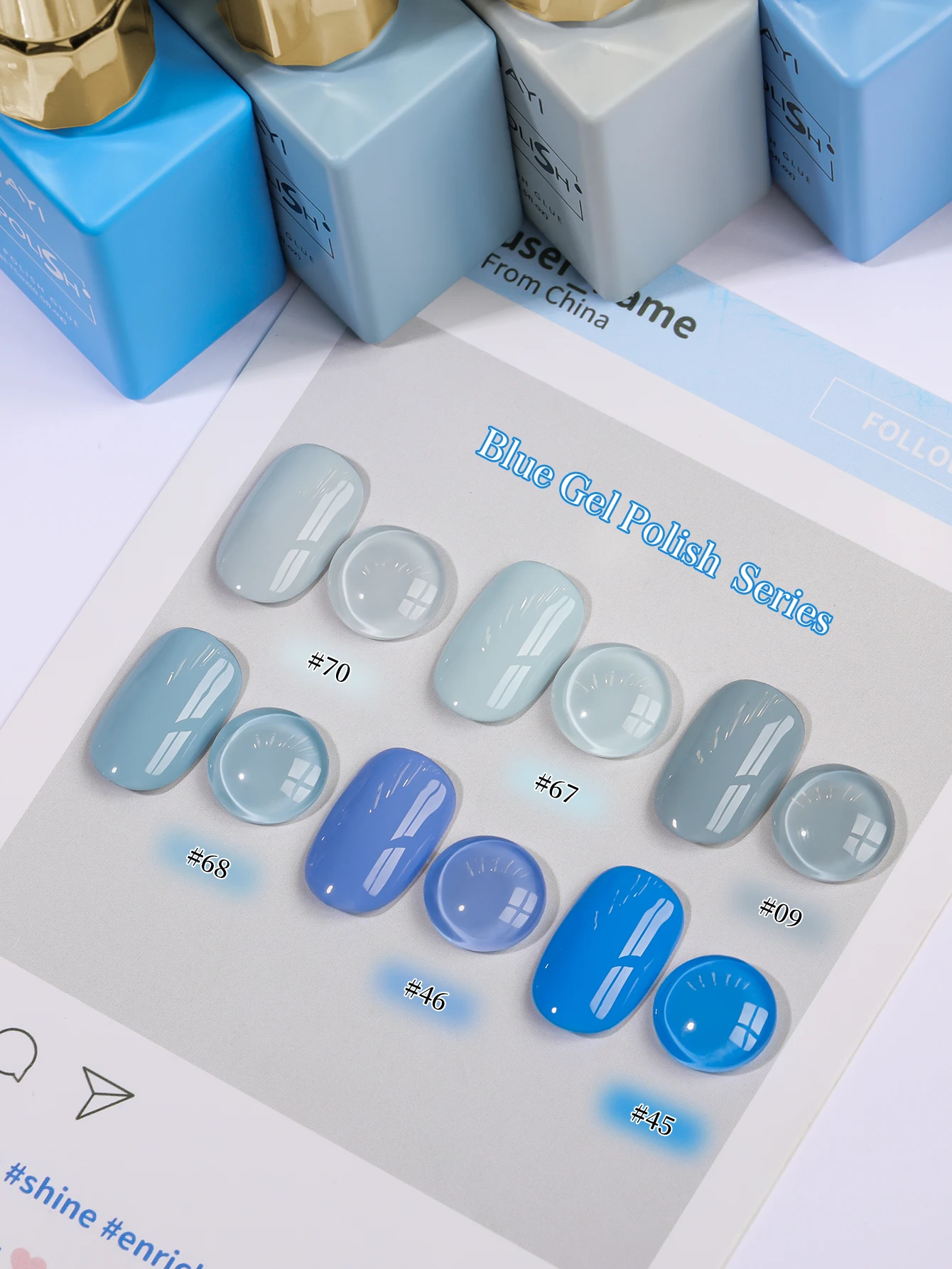 XEIJAYI 6pcs 15ml เจลเล็บชุดสีฟ้ากึ่งถาวร UV GEL Polish ชุดทั้งหมดสําหรับเล็บชุด Soak Off UV LED Vernis