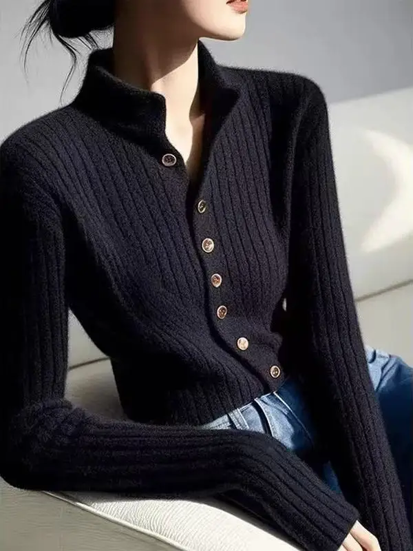 

Женская трикотажная базовая одежда Ele Bla High Ne, облегающая, для коррекции фигуры, свободного кроя, из полиэфирного волокна, для осени и зимы