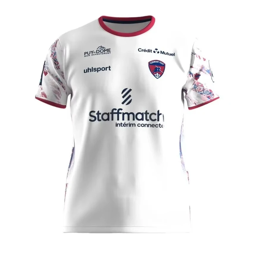 Camisetas de local Clermont 23/25 para hombre, camisetas transpirables de secado rápido, camisetas de visitante Clermont, camisetas deportivas de entrenamiento de fútbol