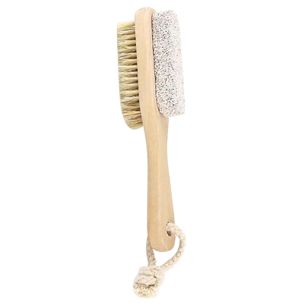 2 Pcs Feet Exfoliator Brush Foot Bristle Hand Pumice Stones Pedicure Kit Brudh Callus Dead Skin Remover Wooden