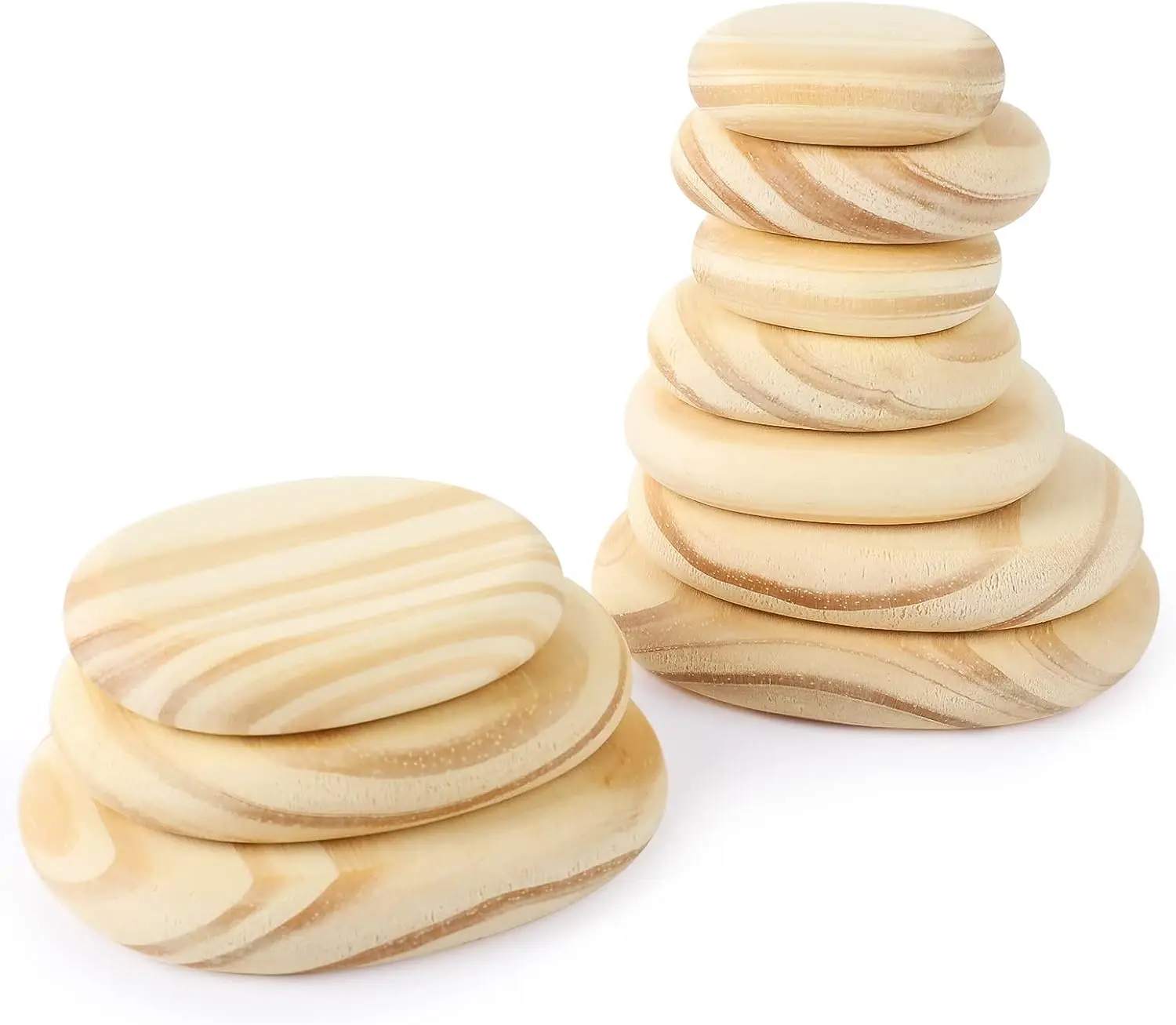 

Wooden Logs Stacking Stones 10Pcs Wood Sorting Balancing Rocks Blocks Montessori Educational Toys for Toddler Kids 3 Years Up De