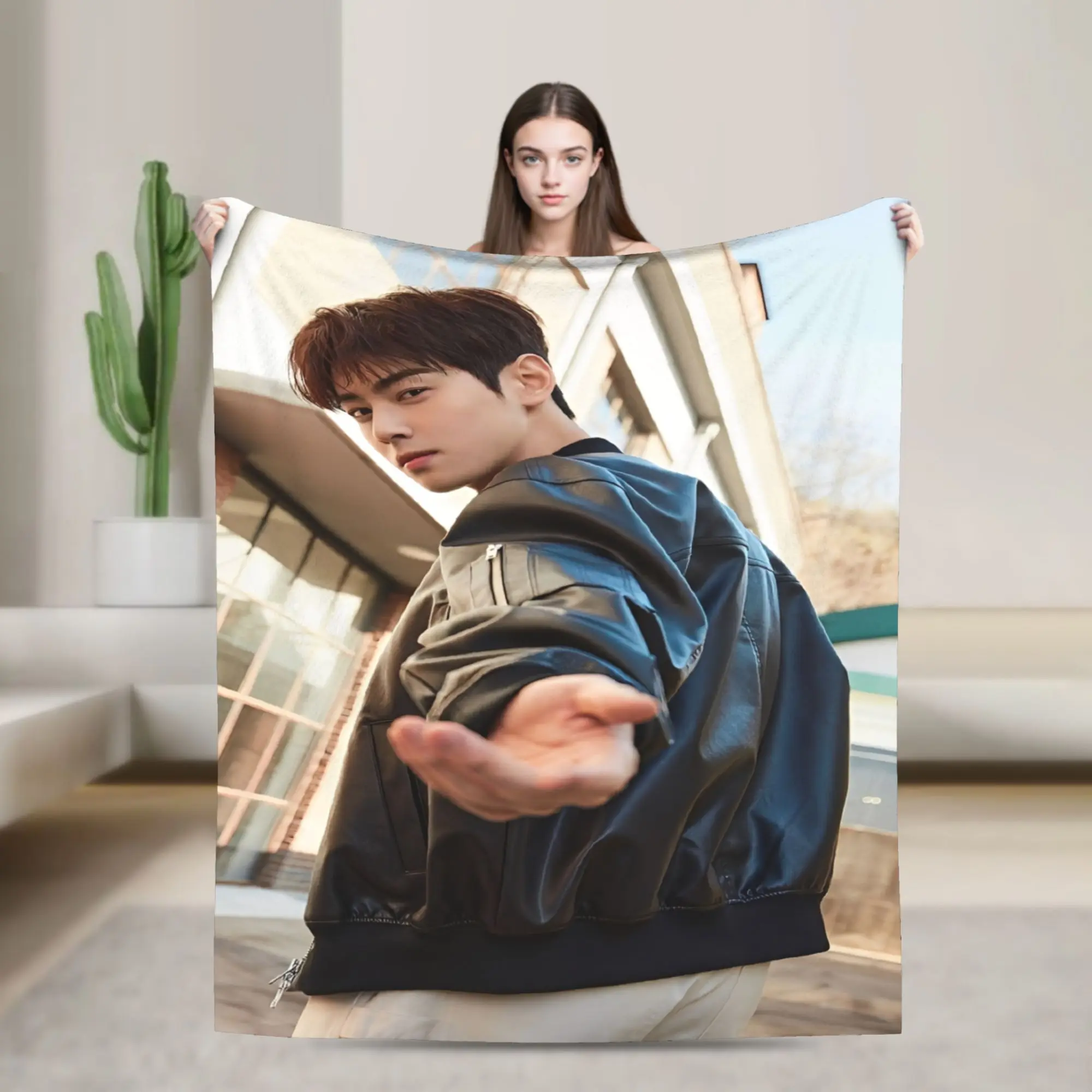 CHA EUN WOO kpop ASTRO idol Stuff Blanket Super Soft Velvet  Throw Blanket Comfortable Bedding Throws