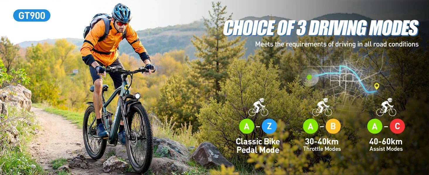 Aairsk GT900 Erwachsenen-Elektrofahrrad 250W Motor E-Bike 36V 13Ah Akku 26 Zoll Reifen E-Mountainbike für Fitness und Training – Detail 12