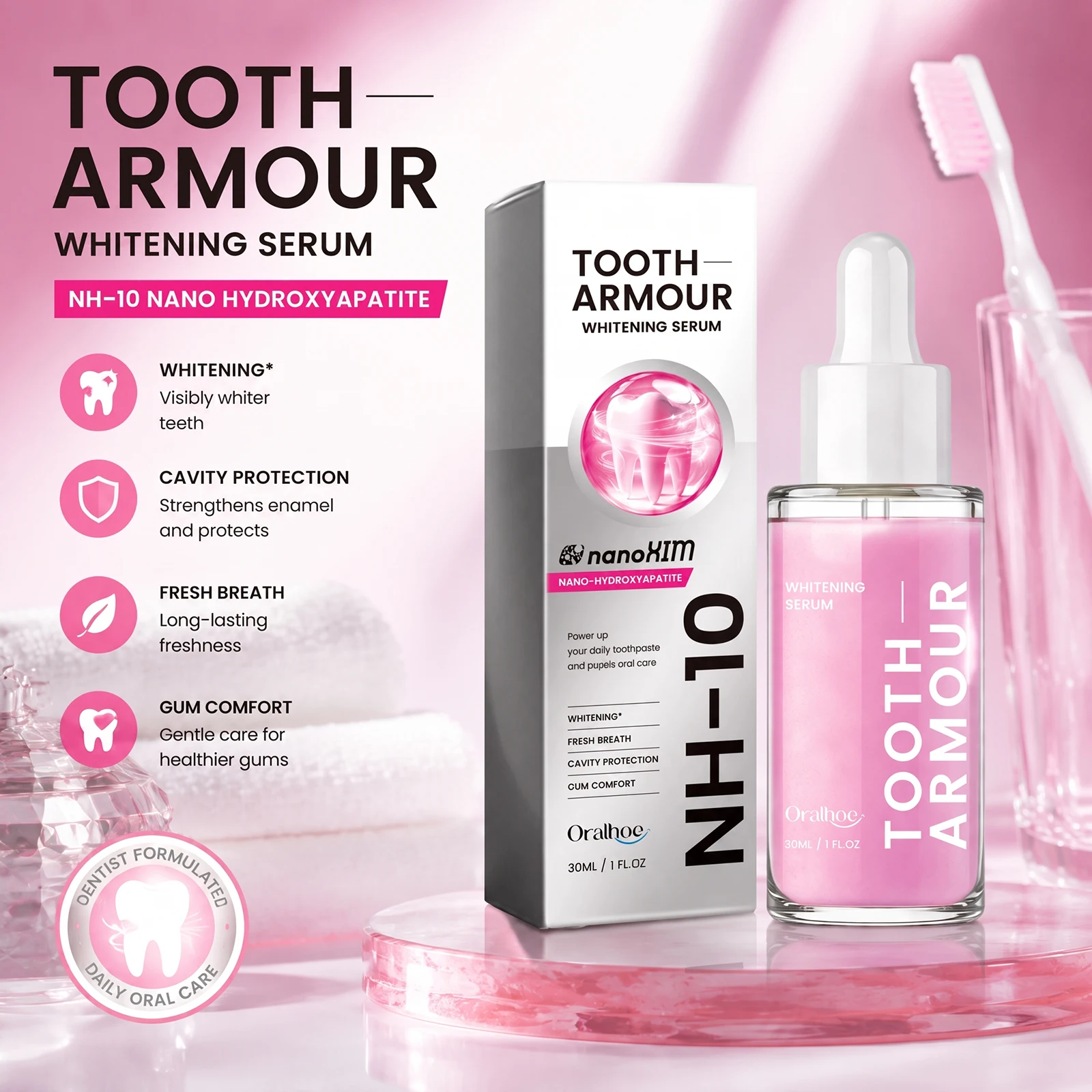 Enamel Repair Serum - Teeth Whitening Serum for Nano Hydroxyapatite