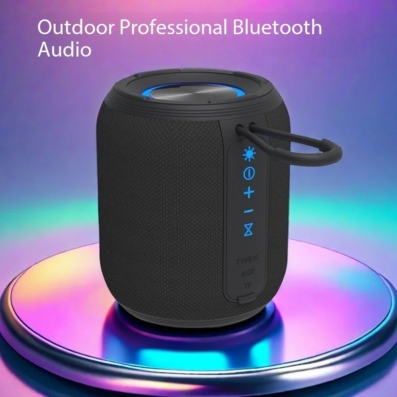 Subwoofer de mesa sem fio para casa, slot para cartão de tecido, portátil, à prova d'água, caixa de som, bluetooth, alto-falante, barra de som