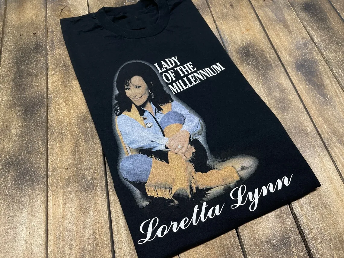 Loretta Lynn Black T Shirt Cotton For