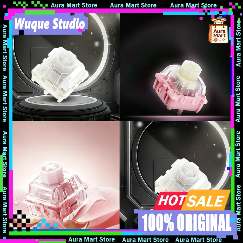 Original Wuque Studio Magnetic Axis Keyboard Shaft Switch RGB Hall Effect Magnet Keybaords Switches 35gf Fast Trigger Gaming