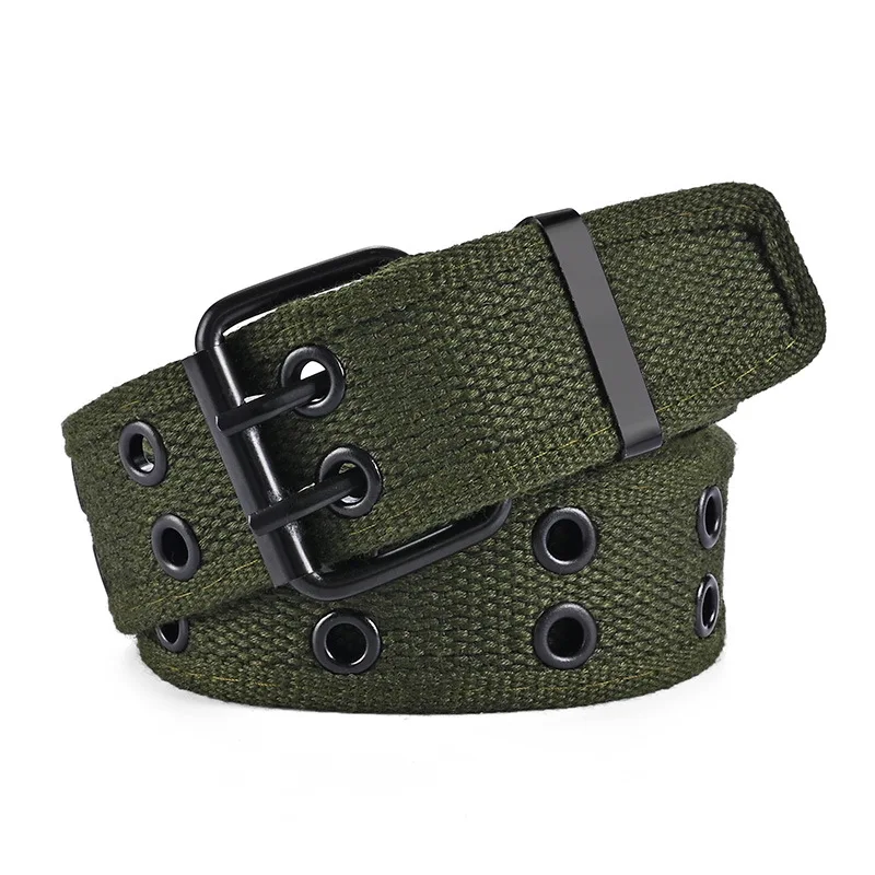 Unisex-Gürtel mit doppelter Reihen-Metallnadelverschluss, gewebt, für Herren und Damen, lässiger Sport- und Outdoor-Arbeitsgürtel, neutraler Gürtel zum Kombinieren mit Hosen – Detail 8
