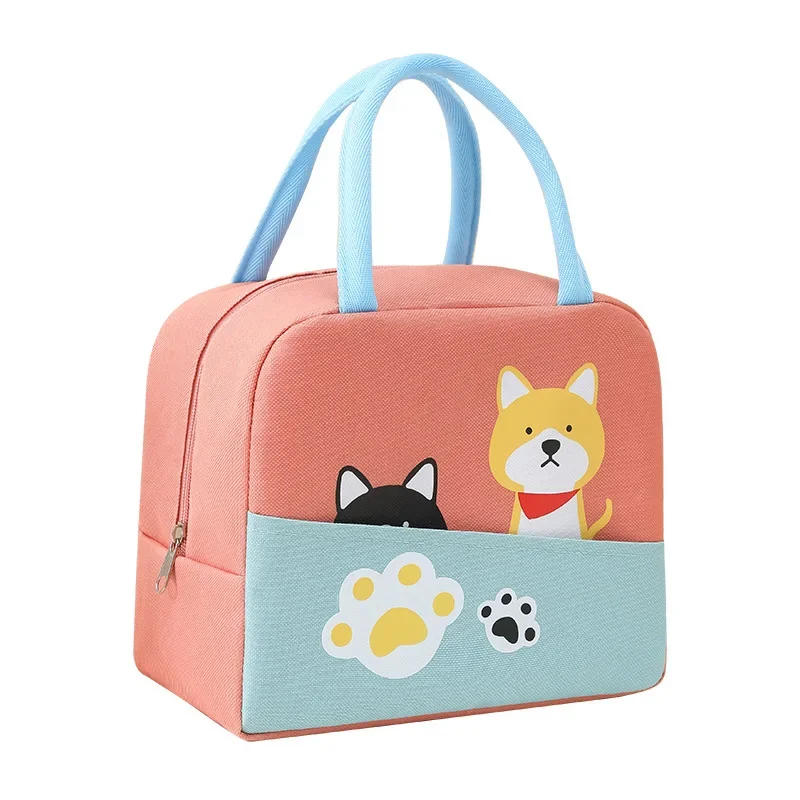 Cute Cartoon Handbag Lunch Box Insulated Bag Thick Aluminum Foil Storage Students School Work Bag Organizers Makeup