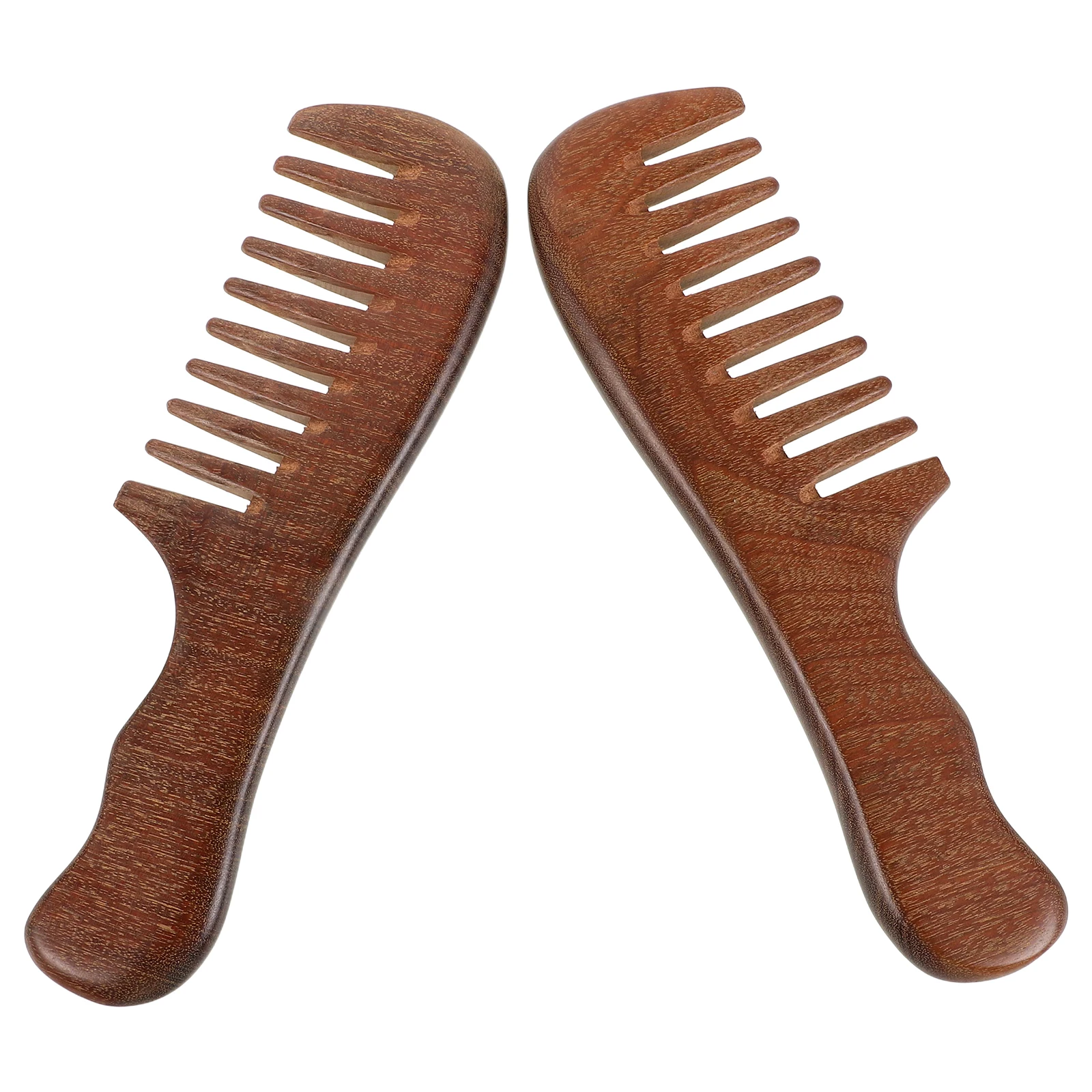 

2pcs Wide Tooth Set Wood Hair Scalp Comb Detangler For Curly Hair Men Women Anti-Static Natural Wooden Combs Daily Use Styling