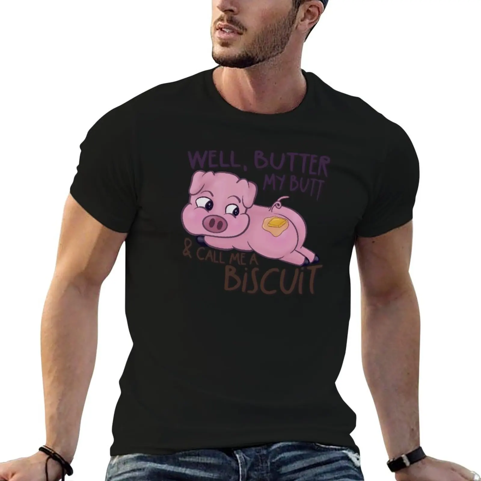 Buttered ham biscuit T-Shirt heavyweights oversized graphic tee custom shirt aesthetic clothes black t-shirts for men