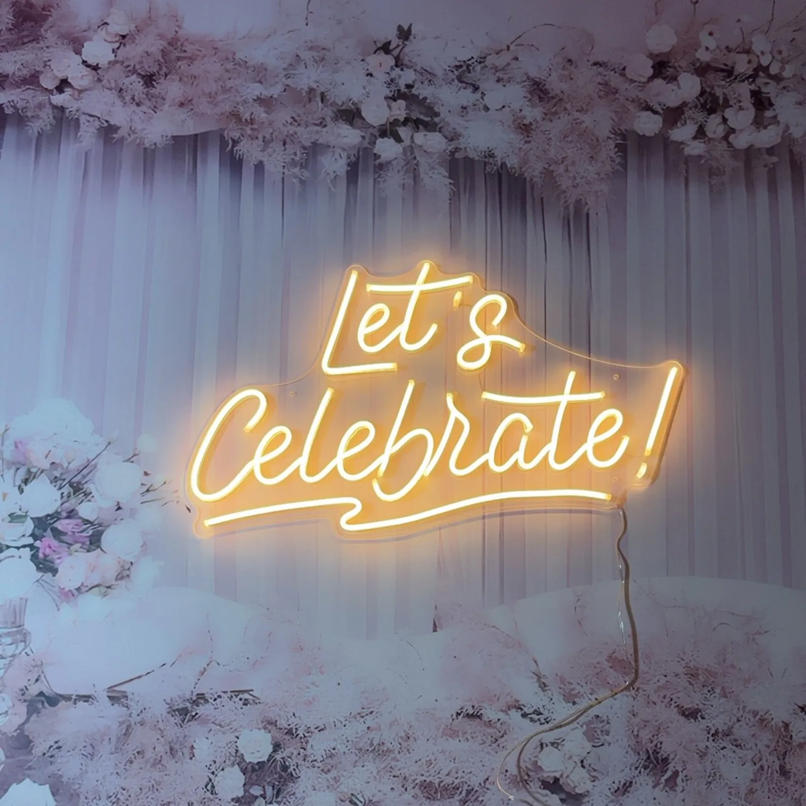 Let's Celebrate Neon Signs Party Lights,Led Neon Light Sign Birthday Wedding Party Decor Neon Sign,Party Neon Sign