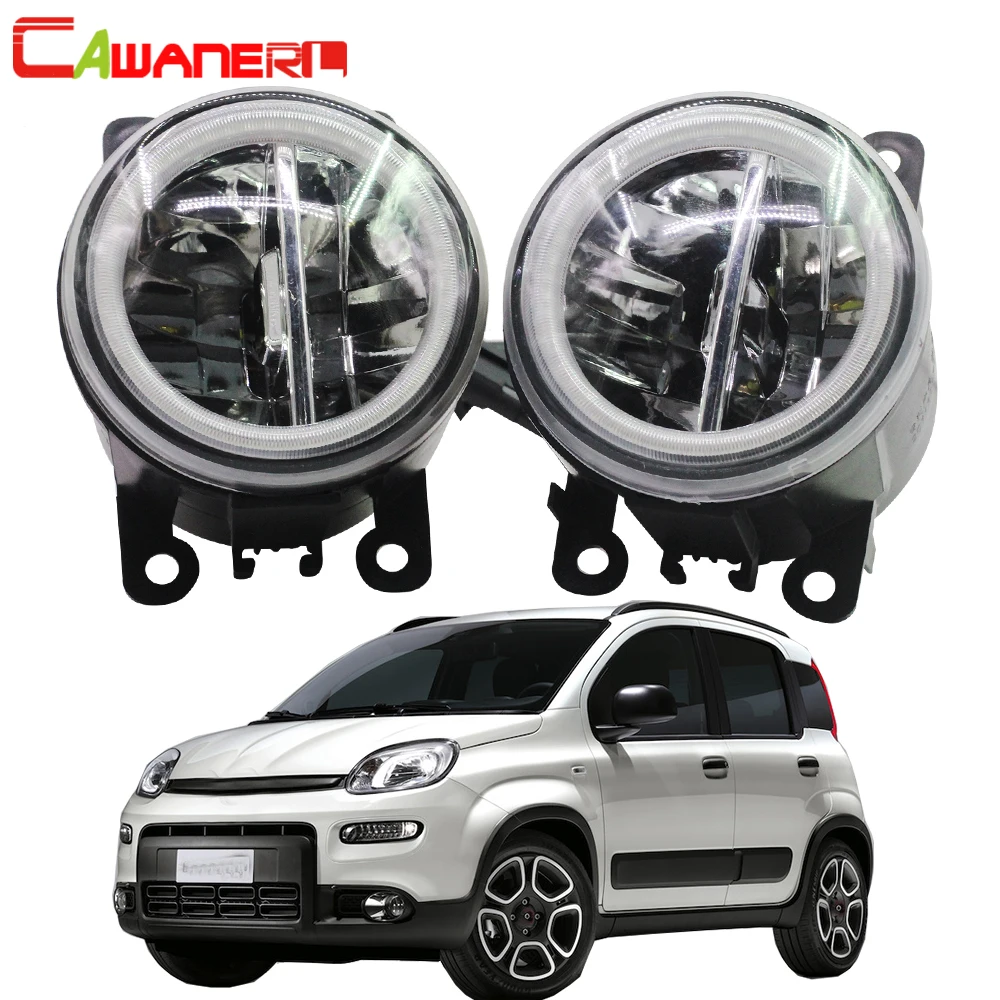 

2 X Car LED Fog Light Assembly 4000LM H11 Angel Eye Daytime Running Lamp DRL For Fiat Panda 319 Panda 4x4 trekking 2012-2018