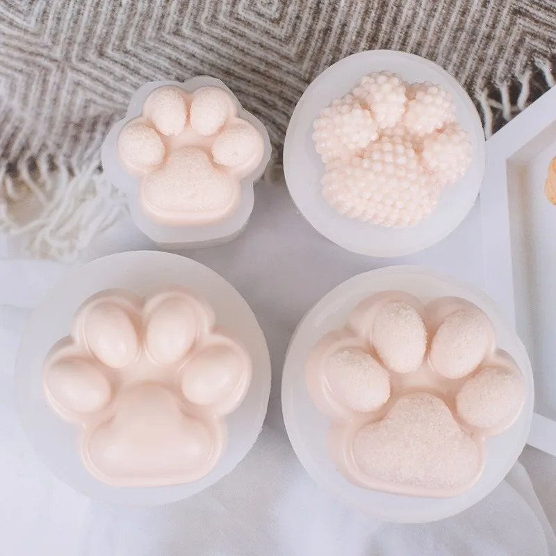 Cat Paw Candle Silicone Mold DIY Handmade Soap Mousse Jelly Ice Cubes Crystal Epoxy Resin Molds Crafts Jewelry Making Accessorie