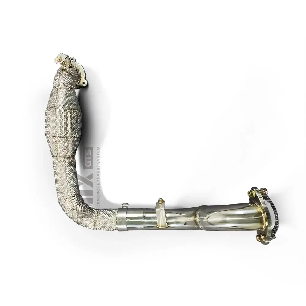 Stainless steel car exhaust pipe with drain pipe, high flow with heat shield suitable for Mercedes Benz A35 CLA35GLB35GLA35 2.0T