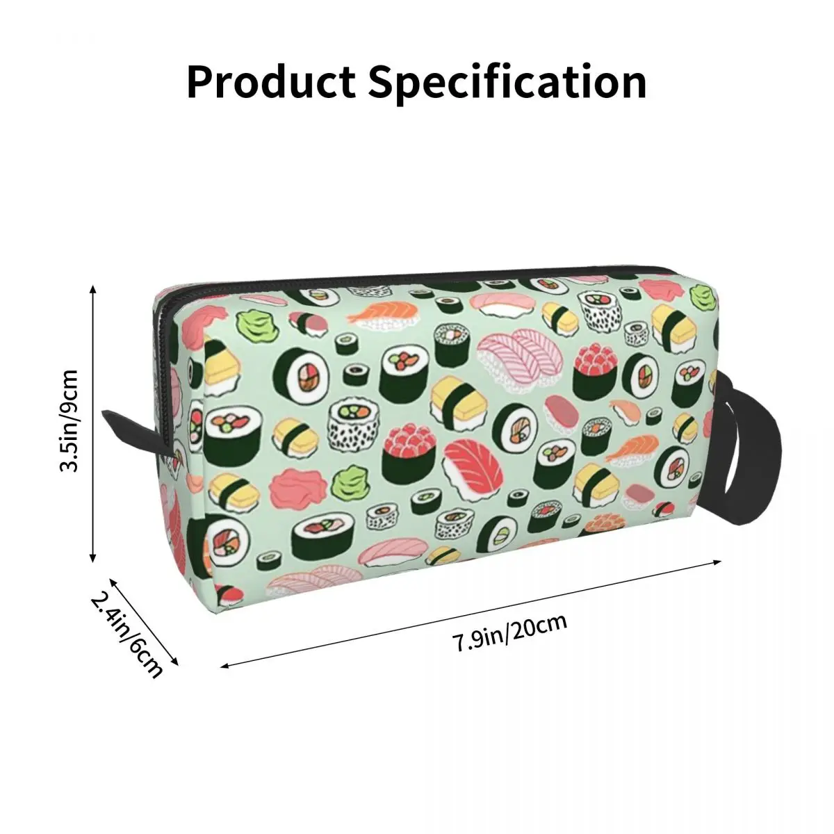 Sushi Forever Makeup Bag Cosmetic Organizer Storage Dopp Kit Toiletry Cosmetic Bag for Women Beauty Travel Pencil Case