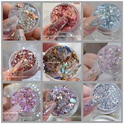 1Box Mint Green Shell Opal Brocade Gilliter Gold Foil Sequins Nail Decoratrion Nails Accessories Mica DIY
