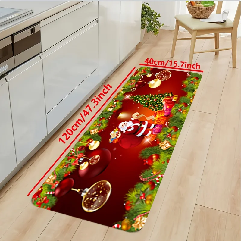 Weihnachten Küche Bodenmatte Home Decor Schlafzimmer Flur Balkon Teppiche Winter Weihnachten Badezimmer rutschfeste Bodenmatte Weihnachtsdekoration – Detail 6