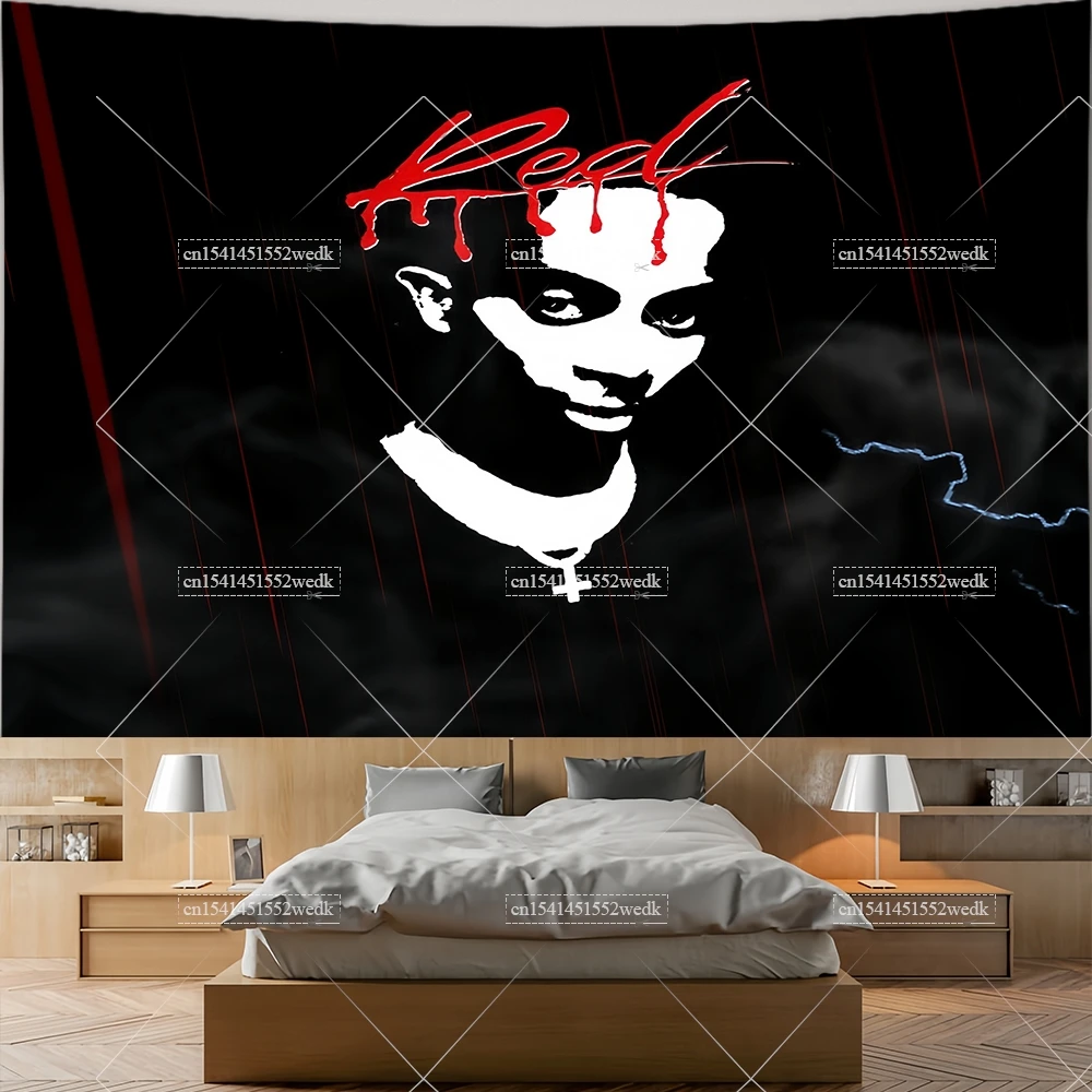 Playboi Carti Whole Lotta Red Flag Wall Hanging Tapestry Aesthetic Room Decoration Hippop Rapper Album Posters Art Tapestries