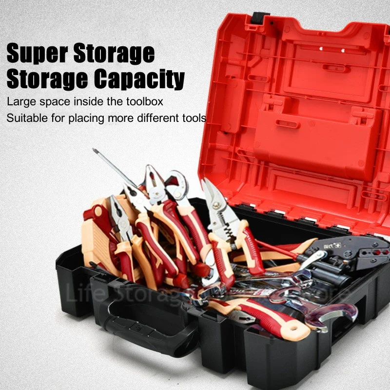 Imagem -03 - Empilhável Plástico Tool Box Vazio Grande Capacidade Tool Box à Prova de Choque e Impermeável Toolbox Home Tool Storage Box Organizer