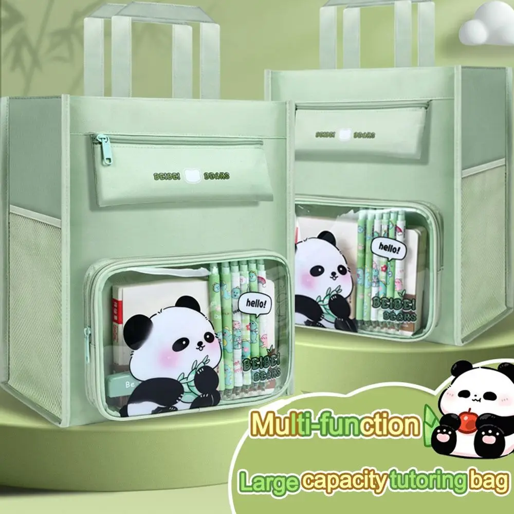 Portable 4-layer Tote School Bag Canvas Bag Large-capacity Tutorial Bag Students Handbag Student