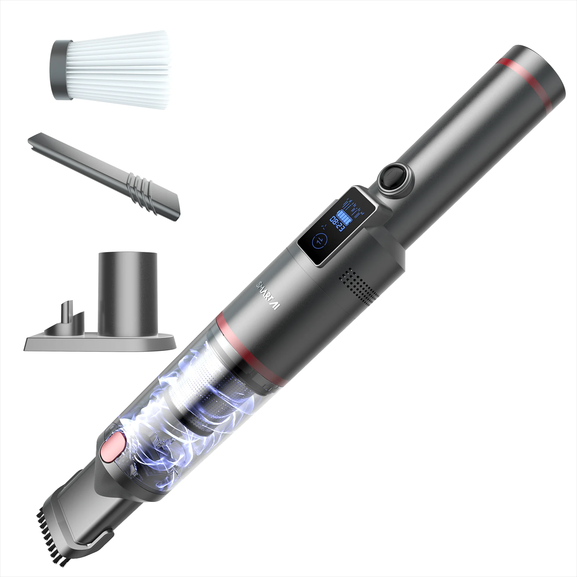 Image of SmartAI 18000PA Potente aspirapolvere portatile senza fili Aspirapolvere portatile leggero per auto con filtro HEPA per capelli in ufficio e casa cod004