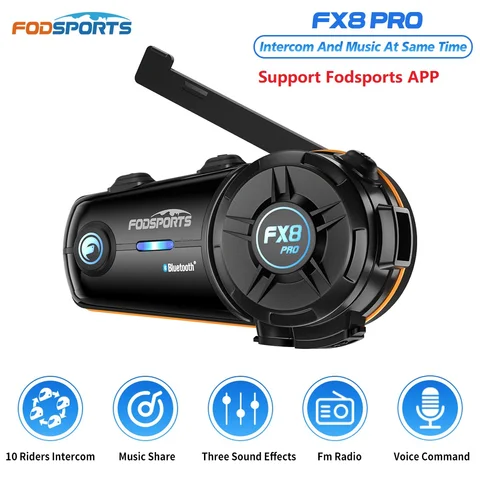 Fodsports Мотоцикл гарнитура, мотоцикл bluetooth шлем гарнитура,10 всадников 2000 м