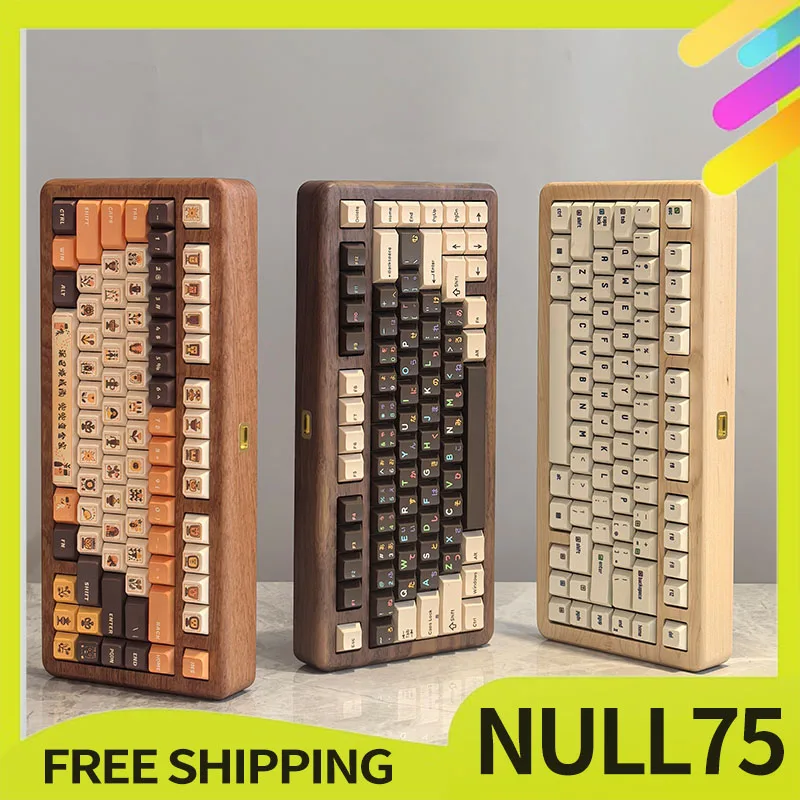 

Zaoyi Null75 Wood Keyboard Kit Wriless Bluetooth Three Mode Hot Swap Gasket 81keys Walnut Wood Gaming Accessories Customized