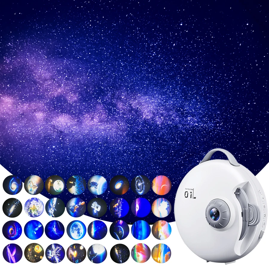 Projecteur rotatif aste Galaxy Star, veilleuse ciel étoilé, veilleuses décoratives, cadeau pour enfants Shoautomated, 32 en 1