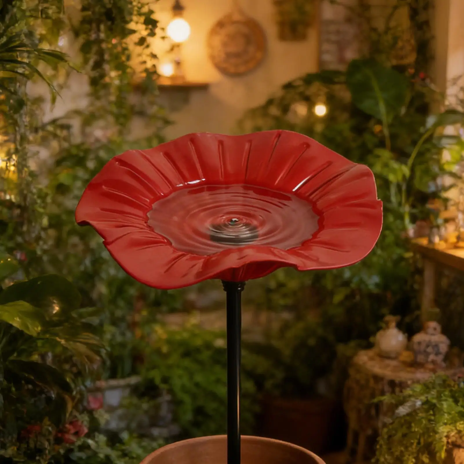 Bee Watering Station Multifunctional Feeding Bowl With Metal Stake Bird Baths Feeder Bowl for Bee Butterfly Macaws Parakeet