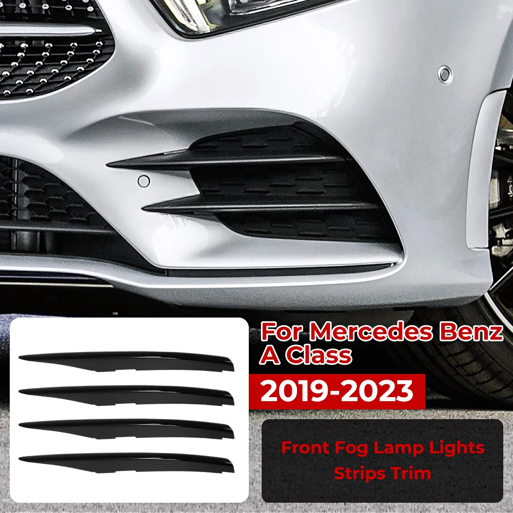 For Mercedes Benz A Class W177 V177 A180 A200 A220 A250 2019 - 2023 Car Front Fog Lamp Lights Strips Trim Cover Car Accessories