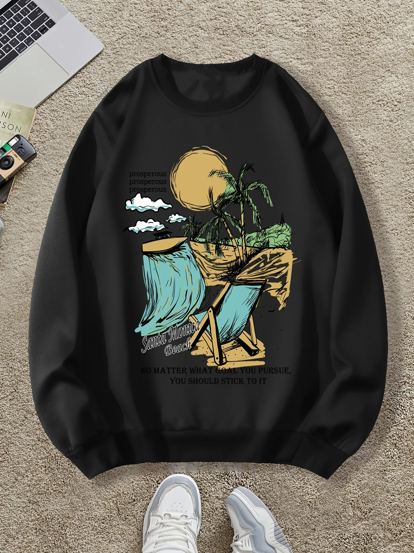 

Осенне-зимняя мужская и женская спортивная одежда с длинными рукавами и принтом для кемпинга на открытом воздухе, повседневная свободная уличная одежда