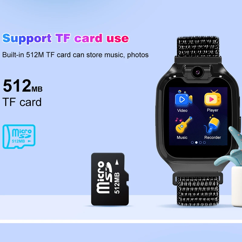 Kids Smart Phone Watch Built-inTF Card 16 Games Flashlight Rotable Camera TFT Screen Children Nylon Strap Gifts Game Clock