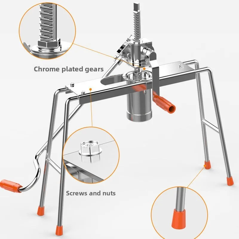 Double-bearing household manual dough sheeter, noodle sheeting machine, stainless steel dough sheeter